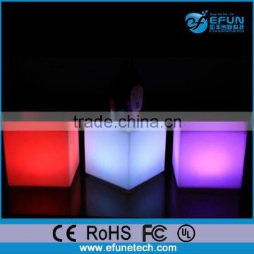outdoor/indoor party/salon/bar decorative rgb plastic glow led cube chairs