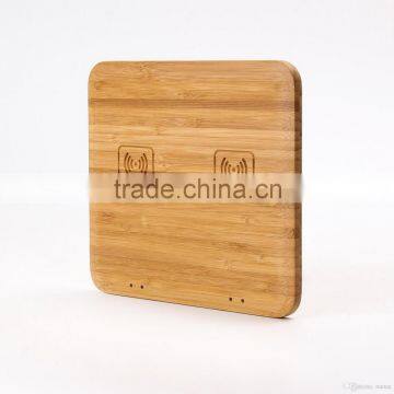 Bamboo Edition Dual Port Qi-standard Wireless Charging Pad With LED Indicators With All Qi-enabled Devices photo-2
