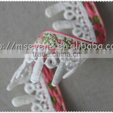 Hot Selling Jacquard Tape Trim With Tassel, Fringed Polyester Jacquard Fabric photo-3