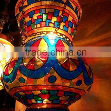 Arabic Style Hand Blown Recycled Glass Lantern