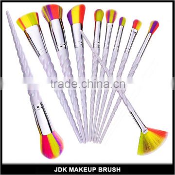 10 PCS Unicorn Makeup Brushes Color Hair Spiral Handle Professional Make Up Brushes Fiber Brush Set Makeup Tools