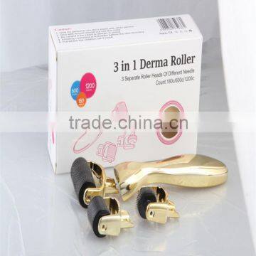 derma roller for hair loss treatment 3 in1 derma roller acne treatment micro needle roller 180 ,600,1200 titanium needles