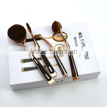 Rose Gold Oval Makeup Brush Nylon Hair Private Label Toothbrush Makeup Brush