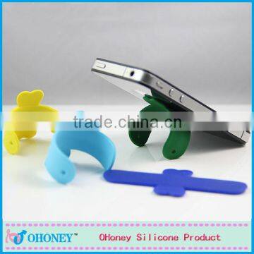 Popular mobile phone holder,slap band stand for apple iphone touch-u silicone cell phone stand