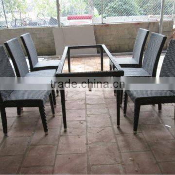 Restaurant dining tables and chairs from rattan, high quality