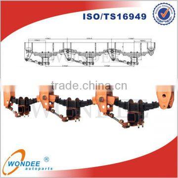 China Heavy Duty 3 Axles Trailer Mechanical Suspension