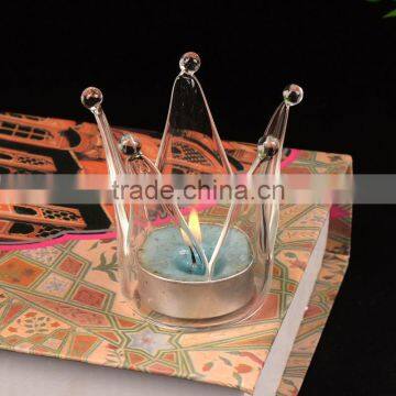 Wholesale New Design and High Quality for Home and Wedding Decorative Crown Glass Candle Holder photo-2