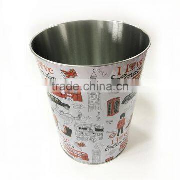 Round White Oil Tin Pail With Lid photo-6
