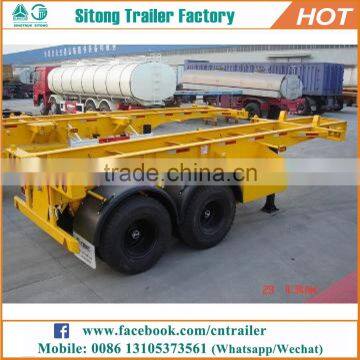 High quality 60 Ton container semi trailer tri-axle tipping skel trailers for sale