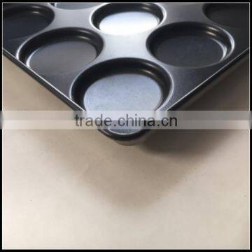 High Quality 15 Grooves Aluminum Alloy Hamburger Teflon Coated Baking Tray Round Brea Baking Tray photo-5