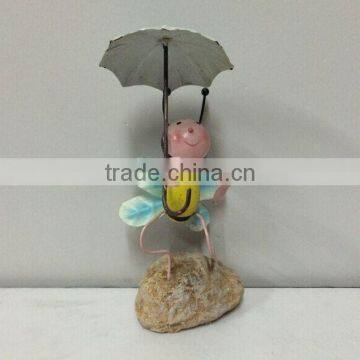 2015 Newest Design Metal Bee Garden Decoration Garden Bee With Flower Bee With Net Working Bee Novelty Bee Metal Bee Stakes photo-6