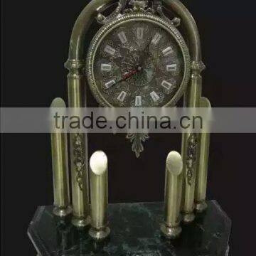 Magnificent Bright Gold Gilt Brass Mantel Clock, Black Marble Base Mantel Clock photo-2