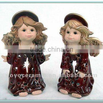 red antique porcelain angel figurines