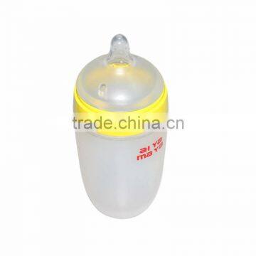 Custom Color Silicone Infant Feeding Bottle 150ml with slow flow nipple