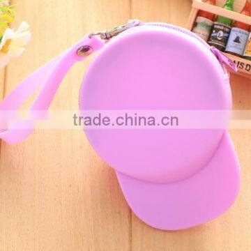 Cy277 Women Coin Purse Silicone Bag Cap Hat Candy Color Zipper Bag Cute Girls Coin Purse Key Holder Case Bags photo-4