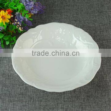 Wholesale Bone China Empaistic White Round Restaurant Dinner Plates Dishes