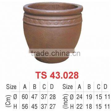 Rustic outdoor pottery flower pot