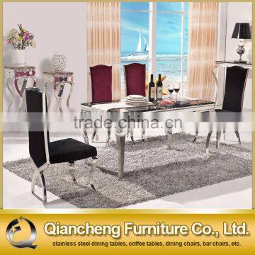 dining room furniture marble stainless steel dining table for 6 people