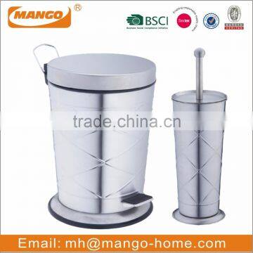 Stainless Steel Waste Bin and Toilet Brush Set photo-4