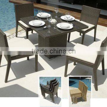 Customized Design Outdoor Rattan Dining Set With Rectangle Table