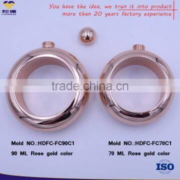 OEM High Quality Safety Portable 304 Stainless Steel Single Wall 2.4 oz Whiskey Hip Flask photo-3