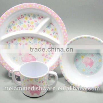 100% melamine kid children dinnerware set/kid children melamine plate bowl and cup