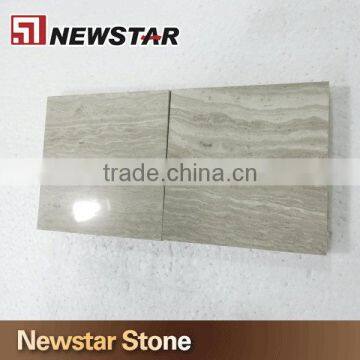Newstar White Wooden Veins Stone Finished Marble Tile photo-2