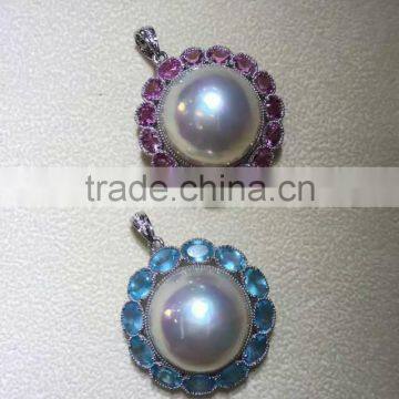 20-21mm Seawater Mabe Pearl Earring photo-3