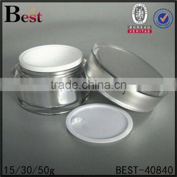Unique Acrylic Cream Jar for Cosmetics Packing White Color 30g 50g Cheap Plastic Jars photo-5