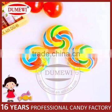 Christmas Candy Rainbow Color Handmade Hard Candy Swirl Lollipops