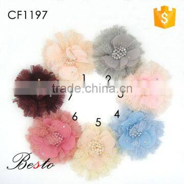 DIY CF1197 fancy large baby chiffon bead hair clip