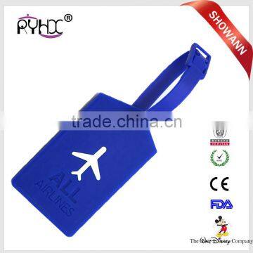 Newest design custom standard size soft cheap pvc luggage tag wholesale