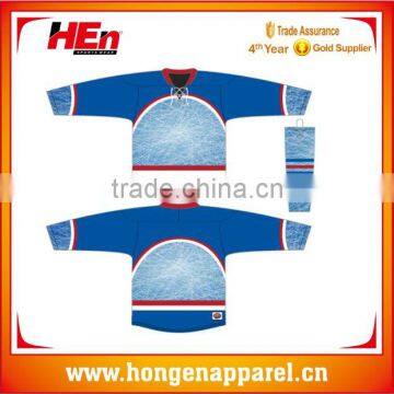 Hongen apparel Low price best price 100% polyester custom sublimation ice hockey