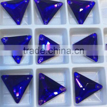 Crystal Silver Plated Back Sew on Rhinestones With Holes Glass Pendant photo-2