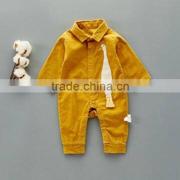 Pure Colour Swan Applique Formal Jumpsuits for Babies Party Wear photo-3