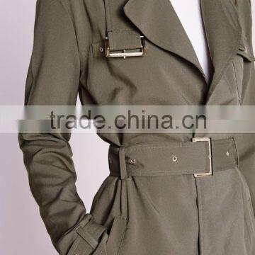 Hot Sale European Style Women Khaki Military Trench Coat photo-5