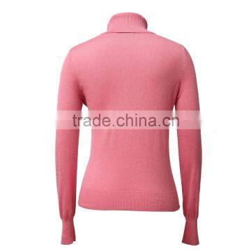 Long Sleeve Pink Cashmere Sweater for Women photo-2