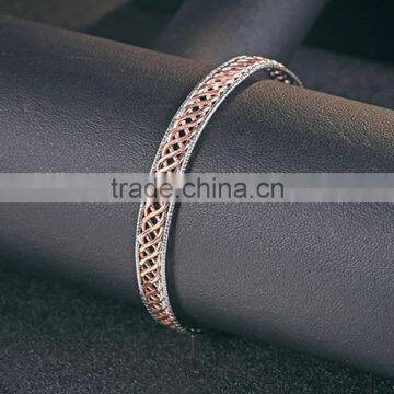 Fashion Design 925 sterling silver knit bangle bracelets