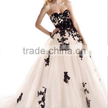 pink black appliqued flower low cut sexy sleeveless party wear long dresses