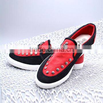 Comfortable Design Student Fashion Flat Slip-on Men Canvas Shoes With Rivet photo-4