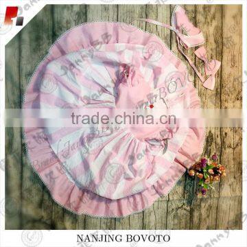 Wholesale Boutique Pink Striped Shift Dress Summer Girls Dress photo-3