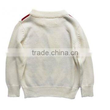 V Neck Cotton Intarsia Diamond Boys Argyle Sweater photo-2