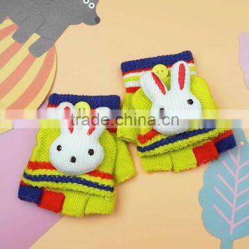 TC13016 Cute Animal Pattern Half Finger Knit Gloves for Baby, Cheap Winter Warm Baby Gloves Wholesale photo-2