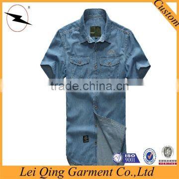 Top Quality Denim Short Sleeve Custom Mechanic Shirts photo-2