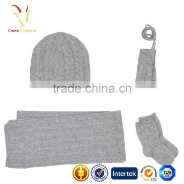 Cable Design Baby Cashmere Hat Scarf Set photo-2