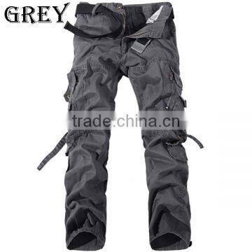 Hot Sale Economic Unisex European Style Cargo Work Pants Plus Size Multi-pocket Overalls Trousers Men 6 Color (No Belt) photo-5