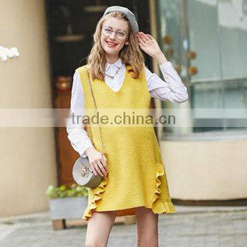 Custom high quality big code comfortable wool American sleeveless pregnant women dress wholesale maternity clothes