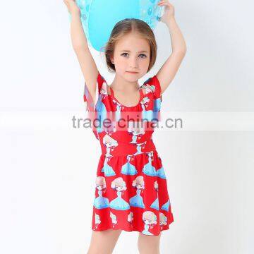 S60575B newest girls bikini princess swimsuit children printing a swimsuit