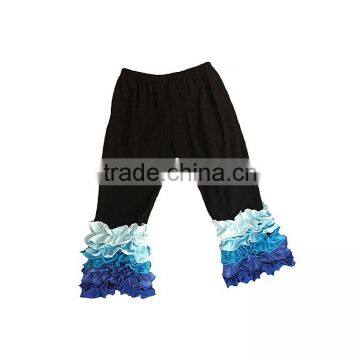 Wholesale Giggle Moon Latest Design Fall and Winter Children Cropped Trousers Girls Cotton Triple Ruffle Pants photo-2