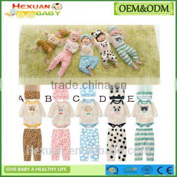 Anti-shrink promotion peruvian animal printed wholesale price baby boy Baby long-sleeve romper set